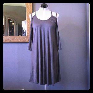 Size L Charcoal Grey Cold Shoulder Dress